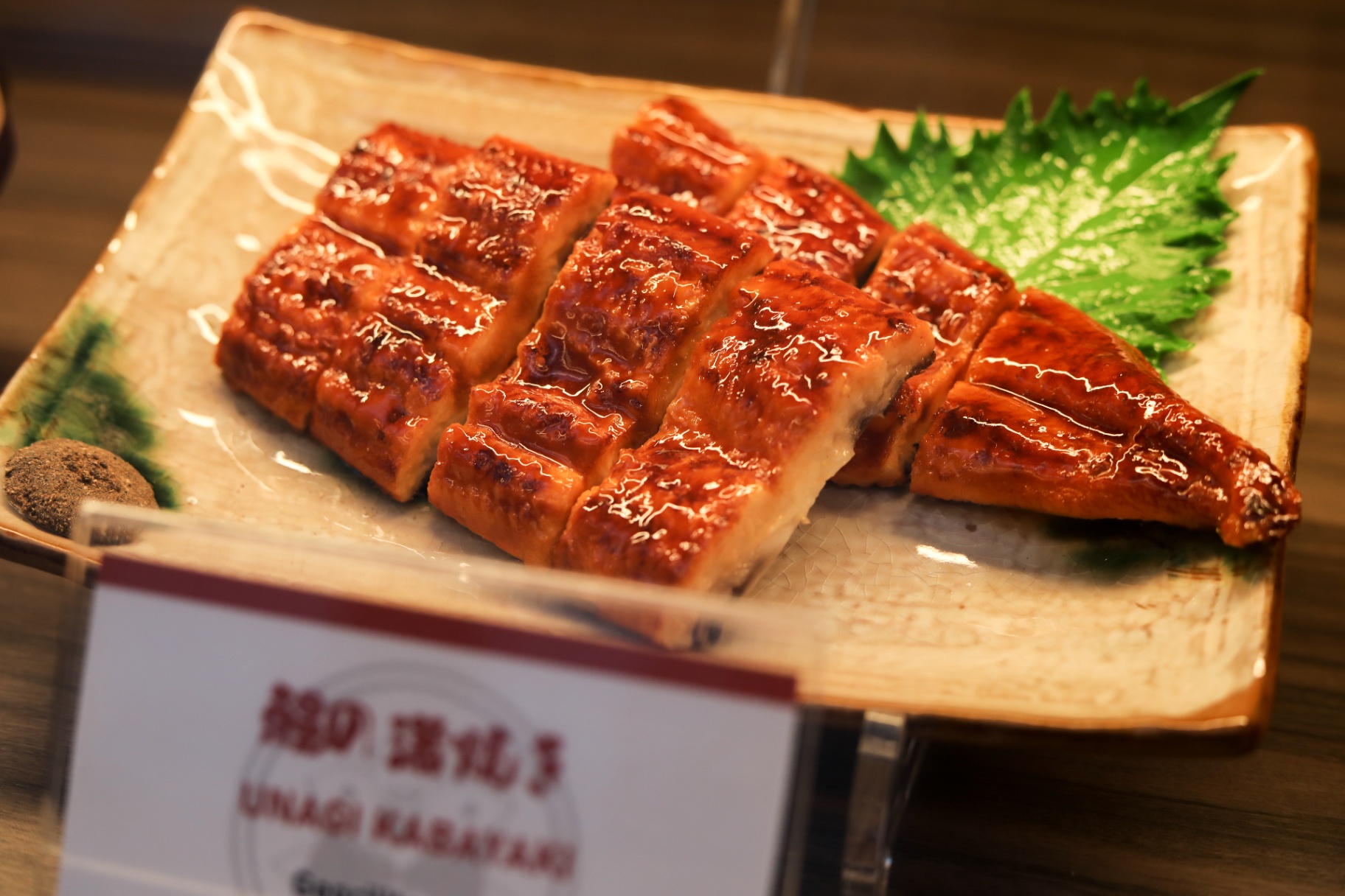 Wagyu steak and foie gras food replica on the teppan.